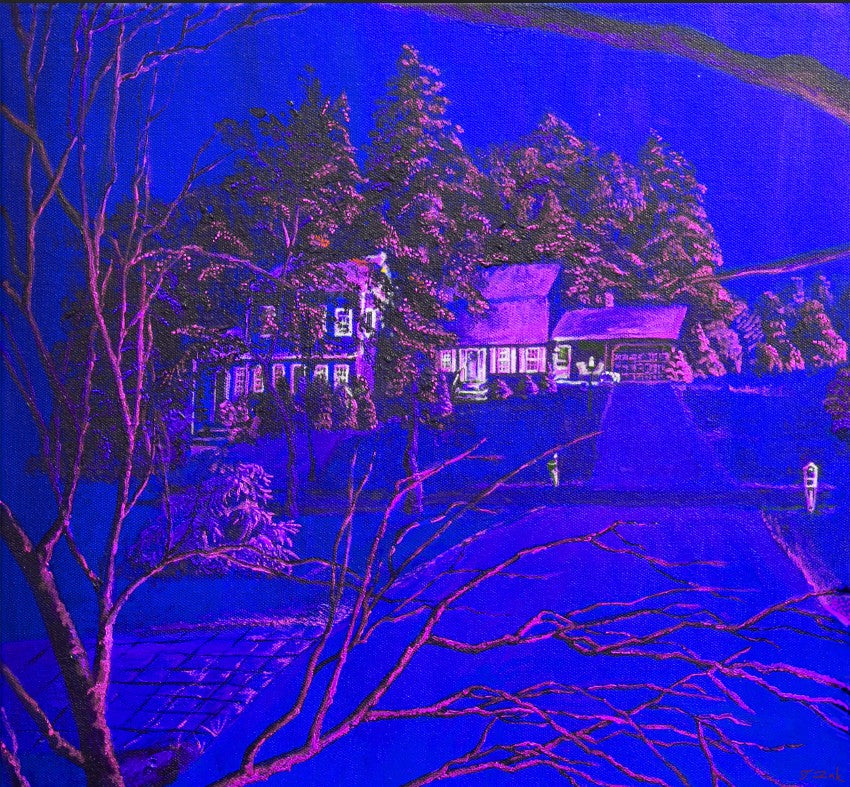 Night Blues of The Suburbs on Canvas