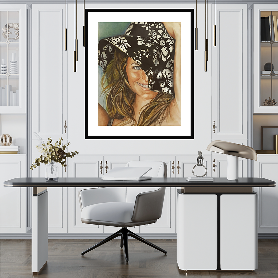 The Lady in a Hat Print on Canvas