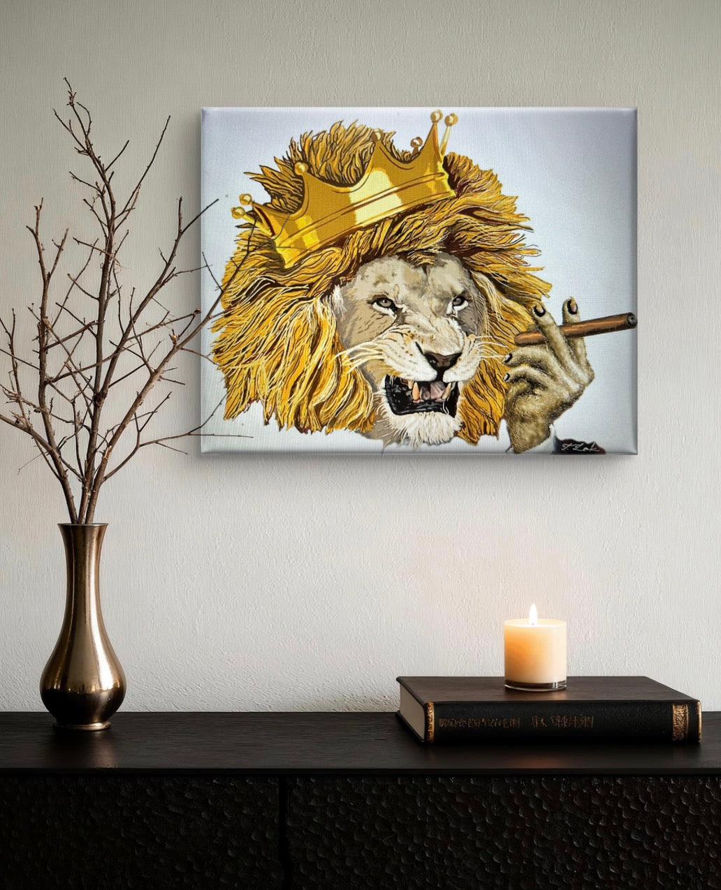 The Lion King – 18" X 24" Hand-Enhanced Limited Edition on White Canvas