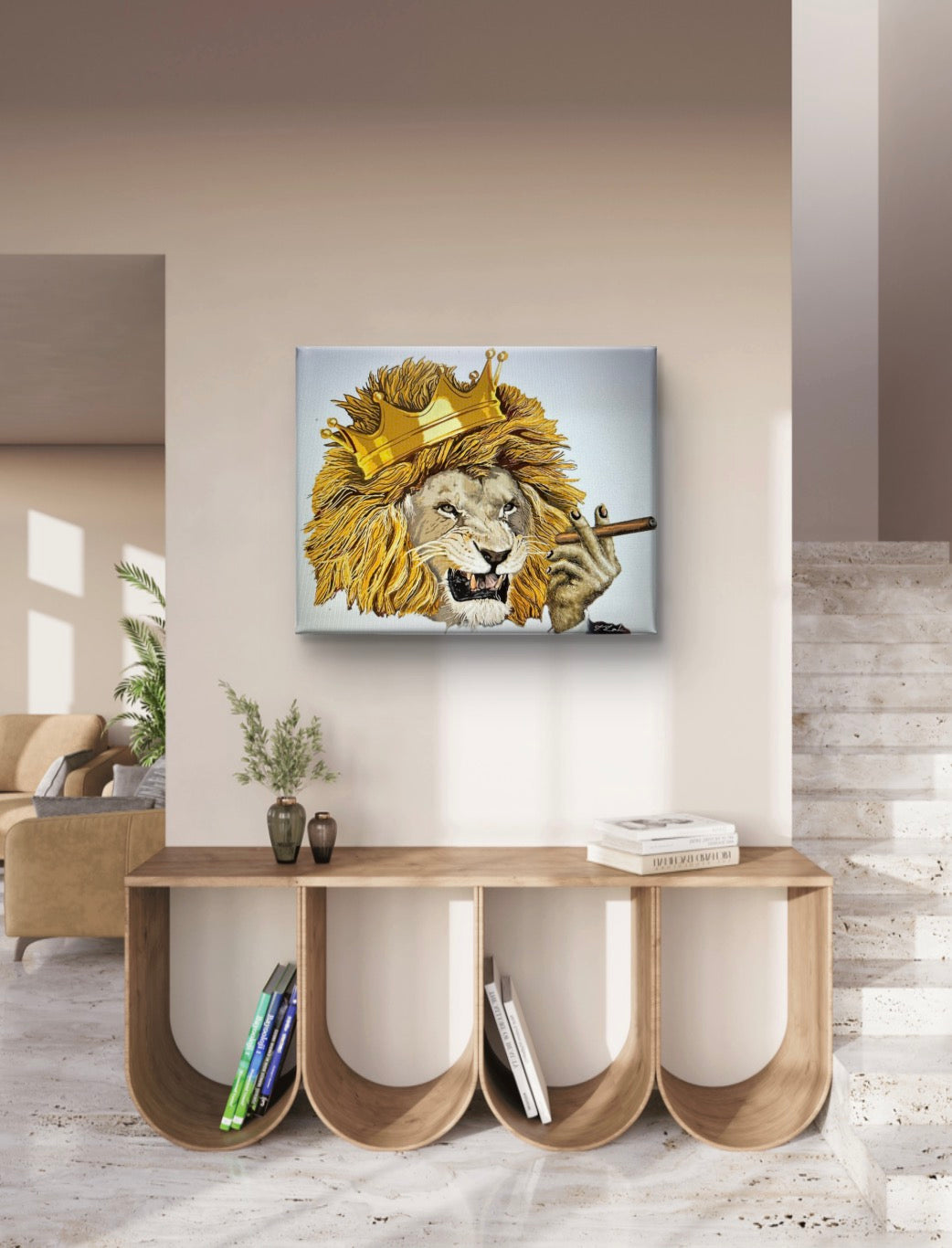 The Lion King – 18" X 24" Hand-Enhanced Limited Edition on White Canvas