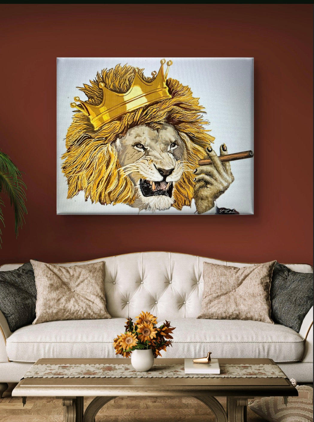 The Lion King – 18" X 24" Hand-Enhanced Limited Edition on White Canvas