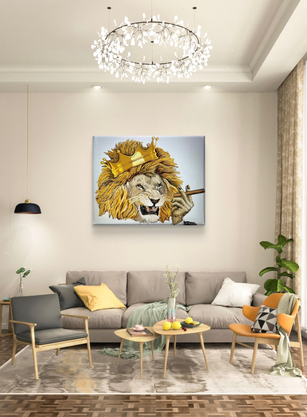 The Lion King – 18" X 24" Hand-Enhanced Limited Edition on White Canvas
