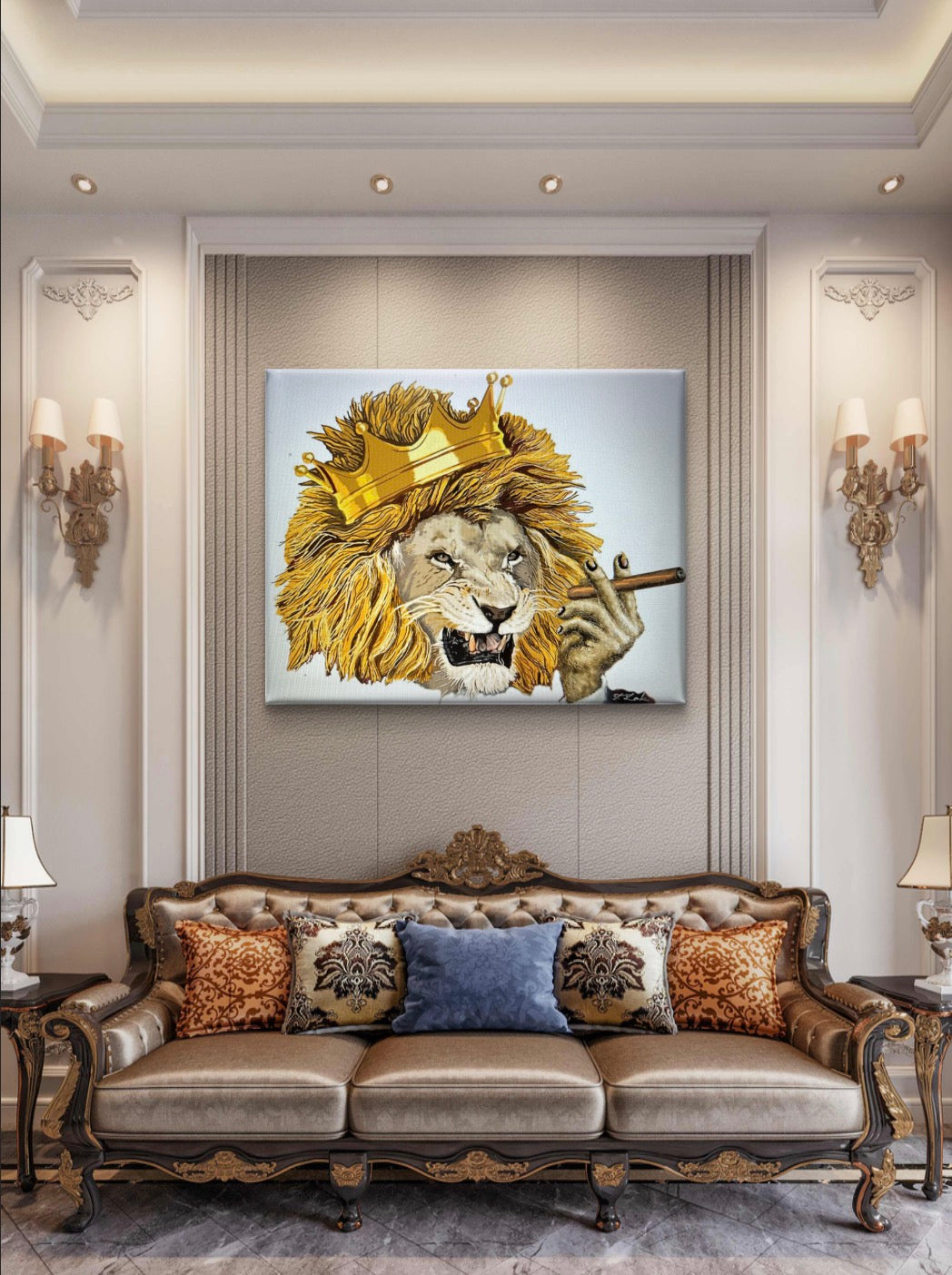 The Lion King – 18" X 24" Hand-Enhanced Limited Edition on White Canvas