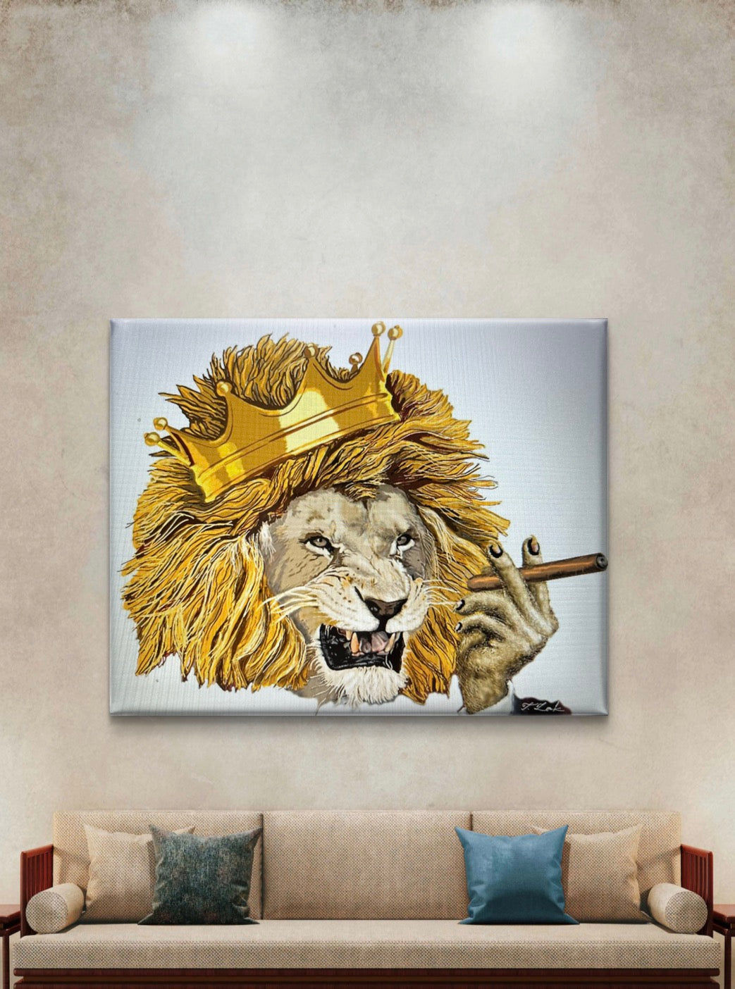 The Lion King – 18" X 24" Hand-Enhanced Limited Edition on White Canvas