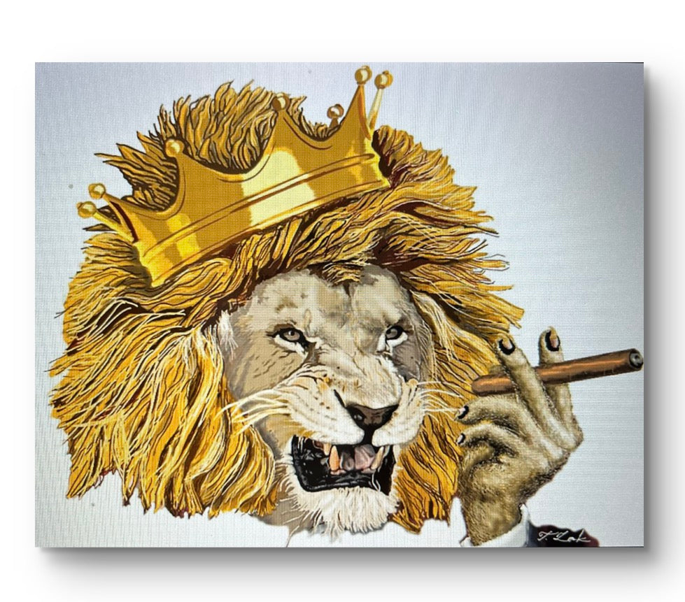 The Lion King – 18" X 24" Hand-Enhanced Limited Edition on White Canvas