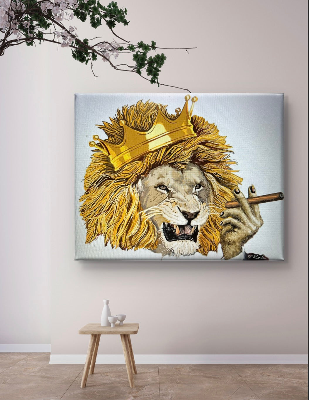 The Lion King – 18" X 24" Hand-Enhanced Limited Edition on White Canvas
