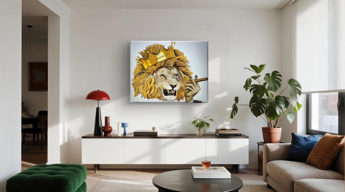 The Lion King – 18" X 24" Hand-Enhanced Limited Edition on White Canvas