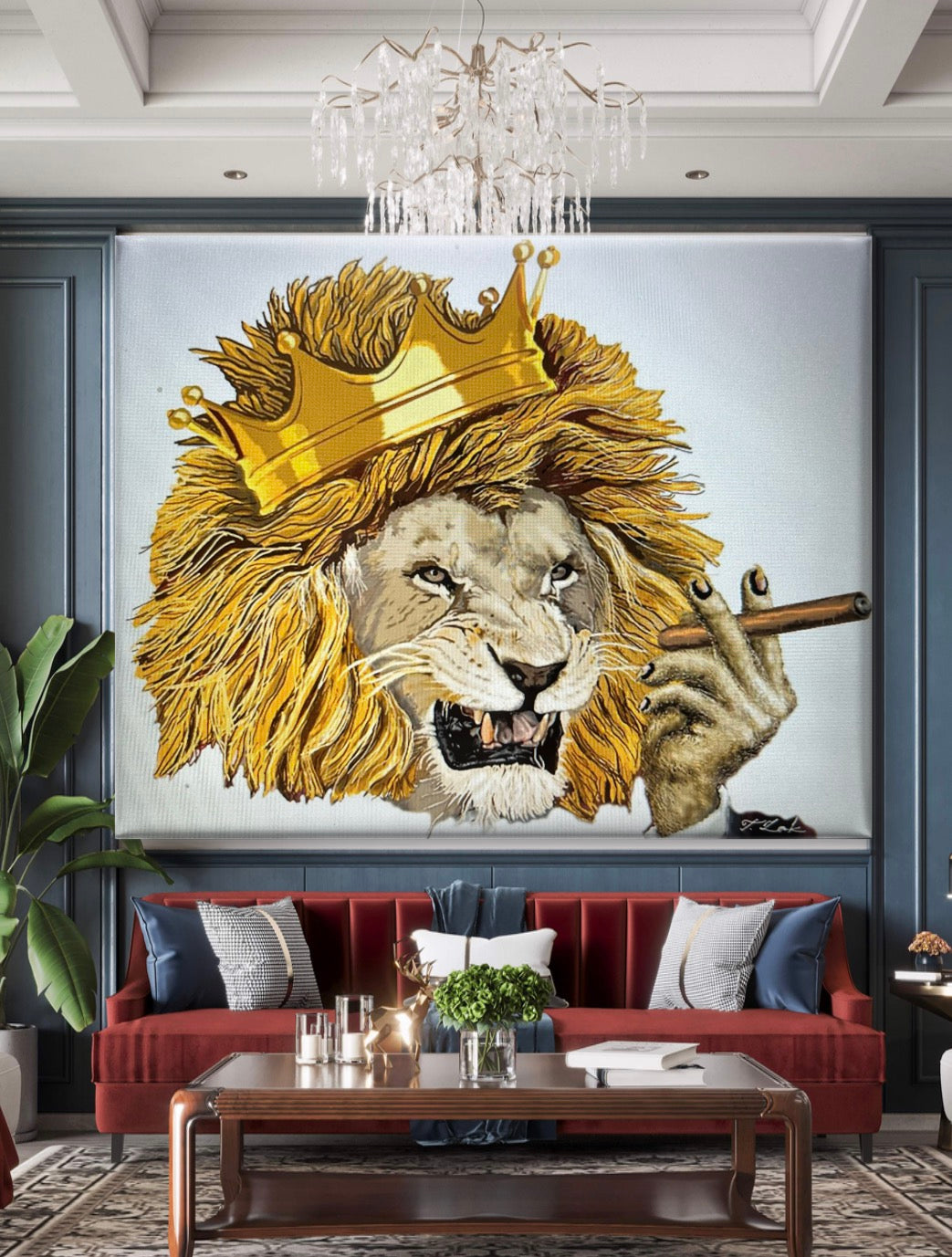 The Lion King – 18" X 24" Hand-Enhanced Limited Edition on White Canvas