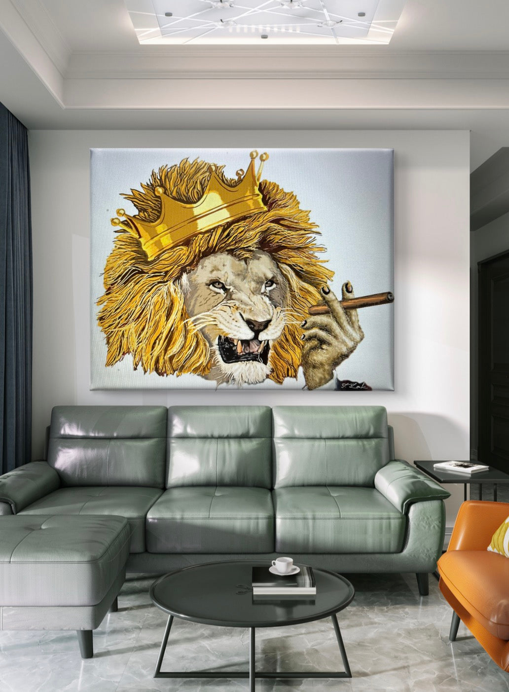 The Lion King – 18" X 24" Hand-Enhanced Limited Edition on White Canvas