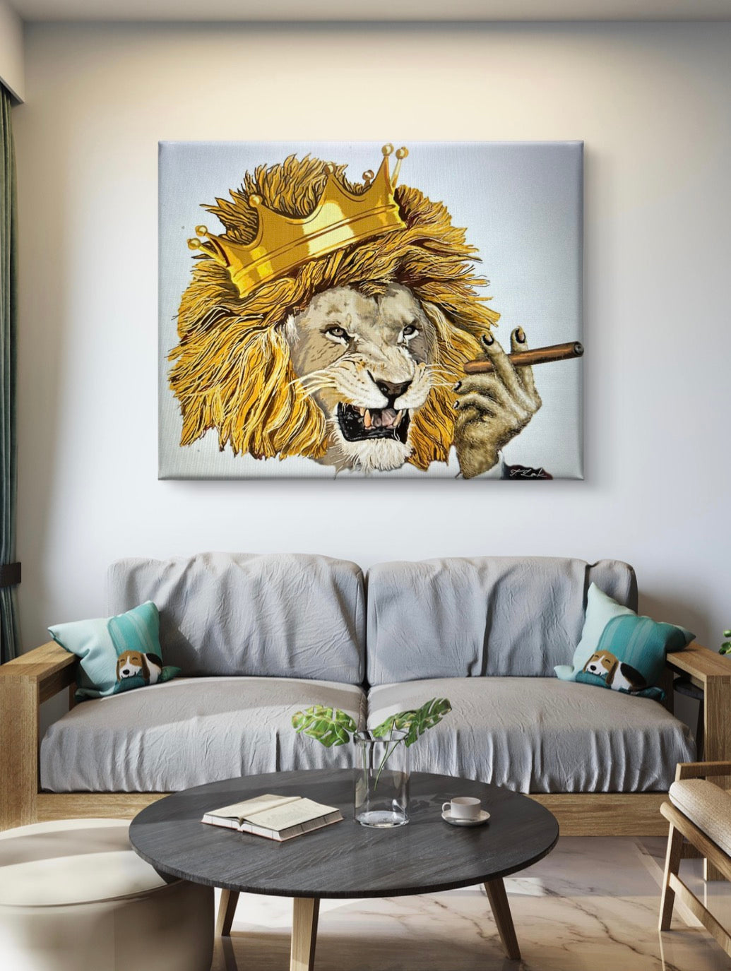 The Lion King – 18" X 24" Hand-Enhanced Limited Edition on White Canvas