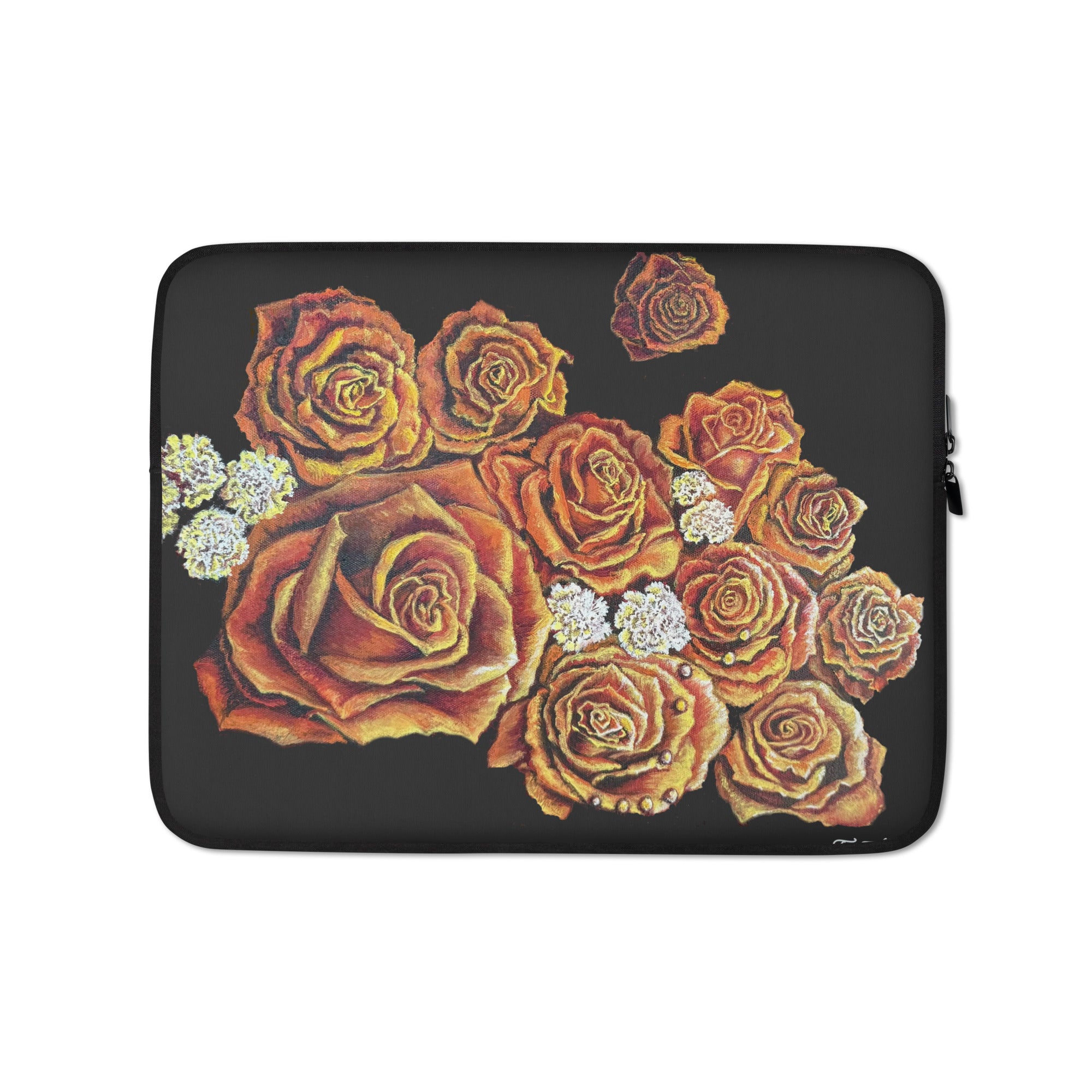 Laptop Sleeve with Roses and Carnations