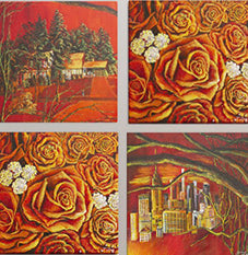 A Four-Panel Journey in Balance (16” X16” each panel)